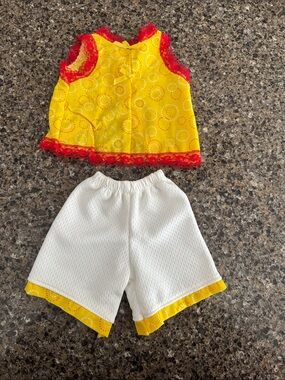 American Girl 18" doll Lace-Trim Top and Long White Shorts Set Handmade